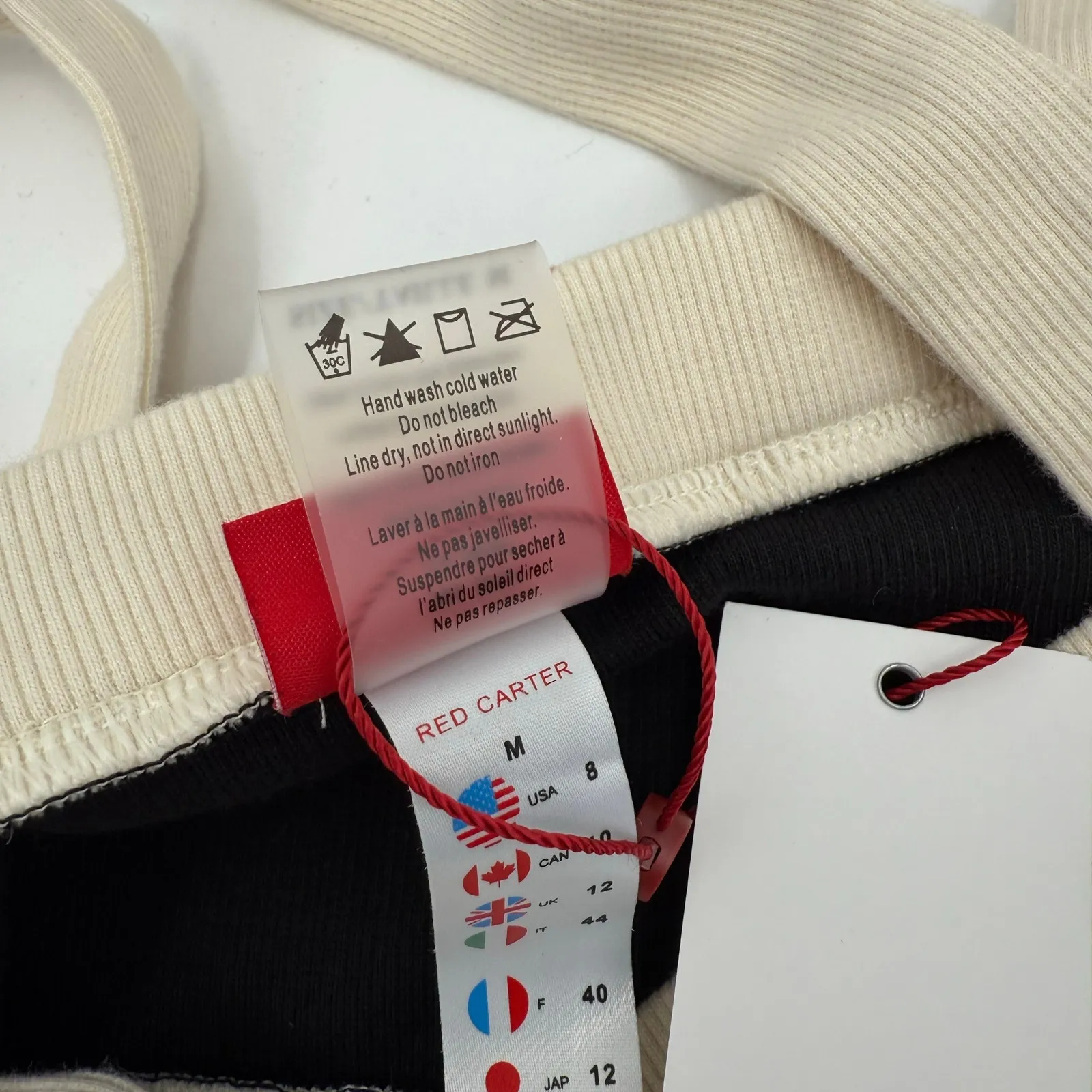 RED CARTER Cropped Top Bikini Cover-Up Size Medium /8 Colorblock Black Beach NWT - Image 7