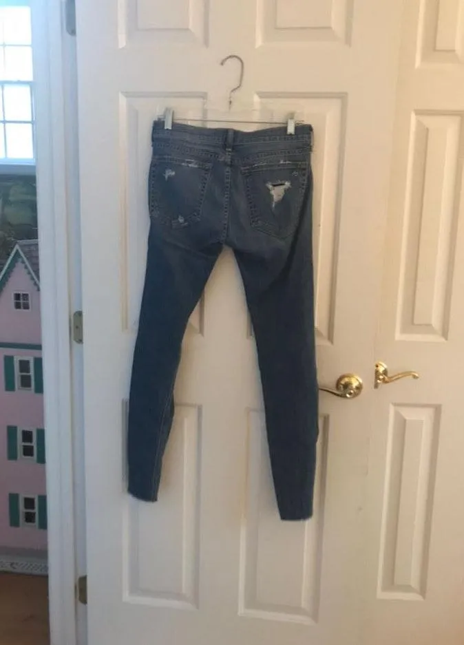 Women's Distressed Blue Jeans - Image 4