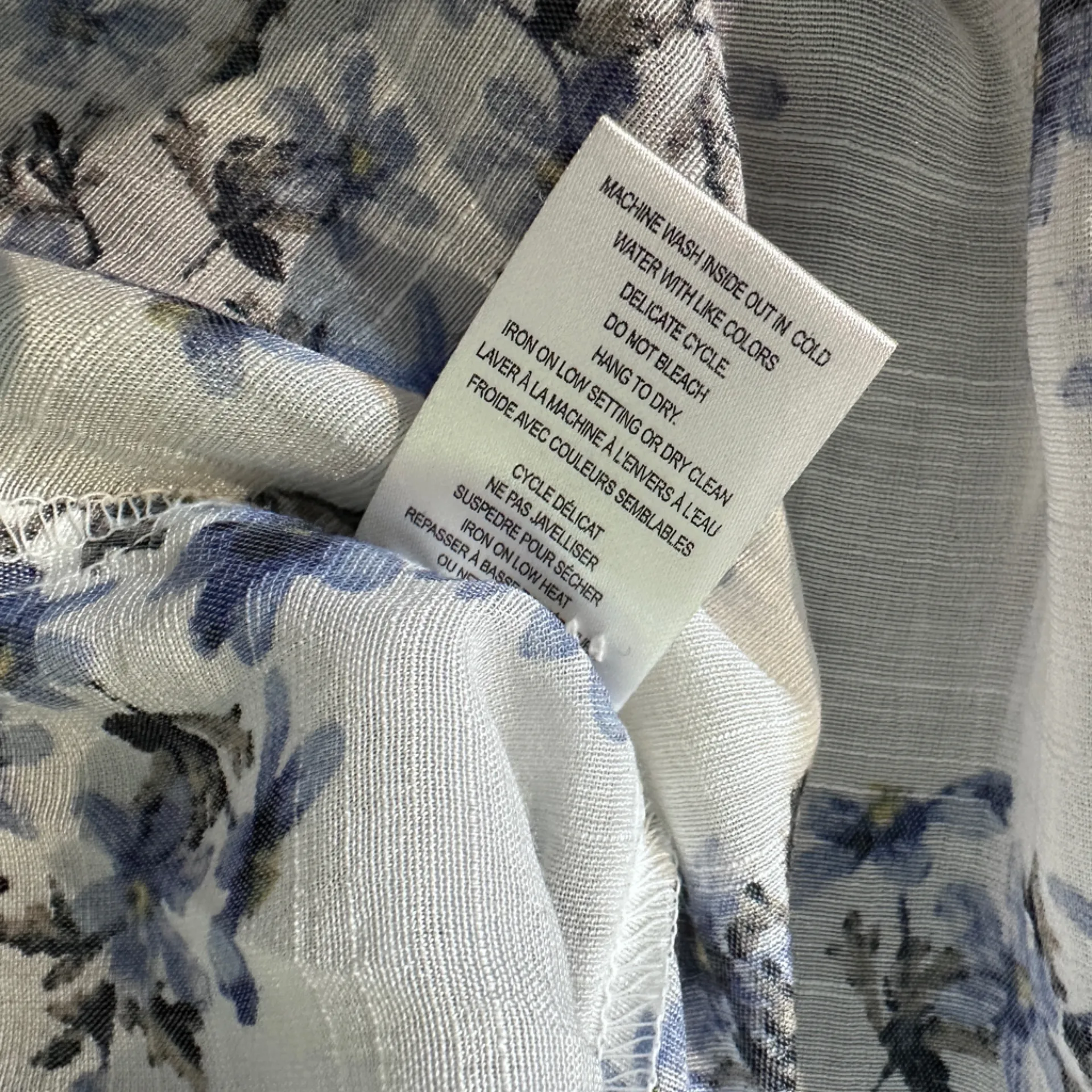 Blousology Women Long Sleeve Blouse Top‎ Shirt M Lightweight Floral White Size M - Image 8