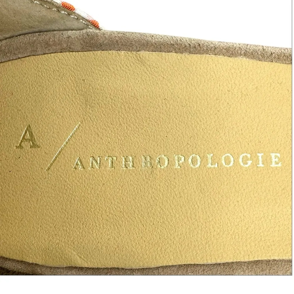 Anthropologie Gingham Ankle Strap Heeled Sandals Size 39 US 8.5 Orange Pink - Image 15