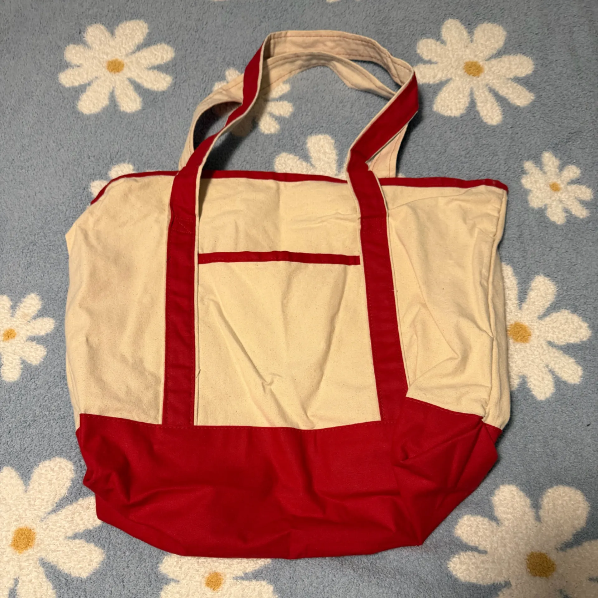 Red and Cream Tote Bag - Image 2