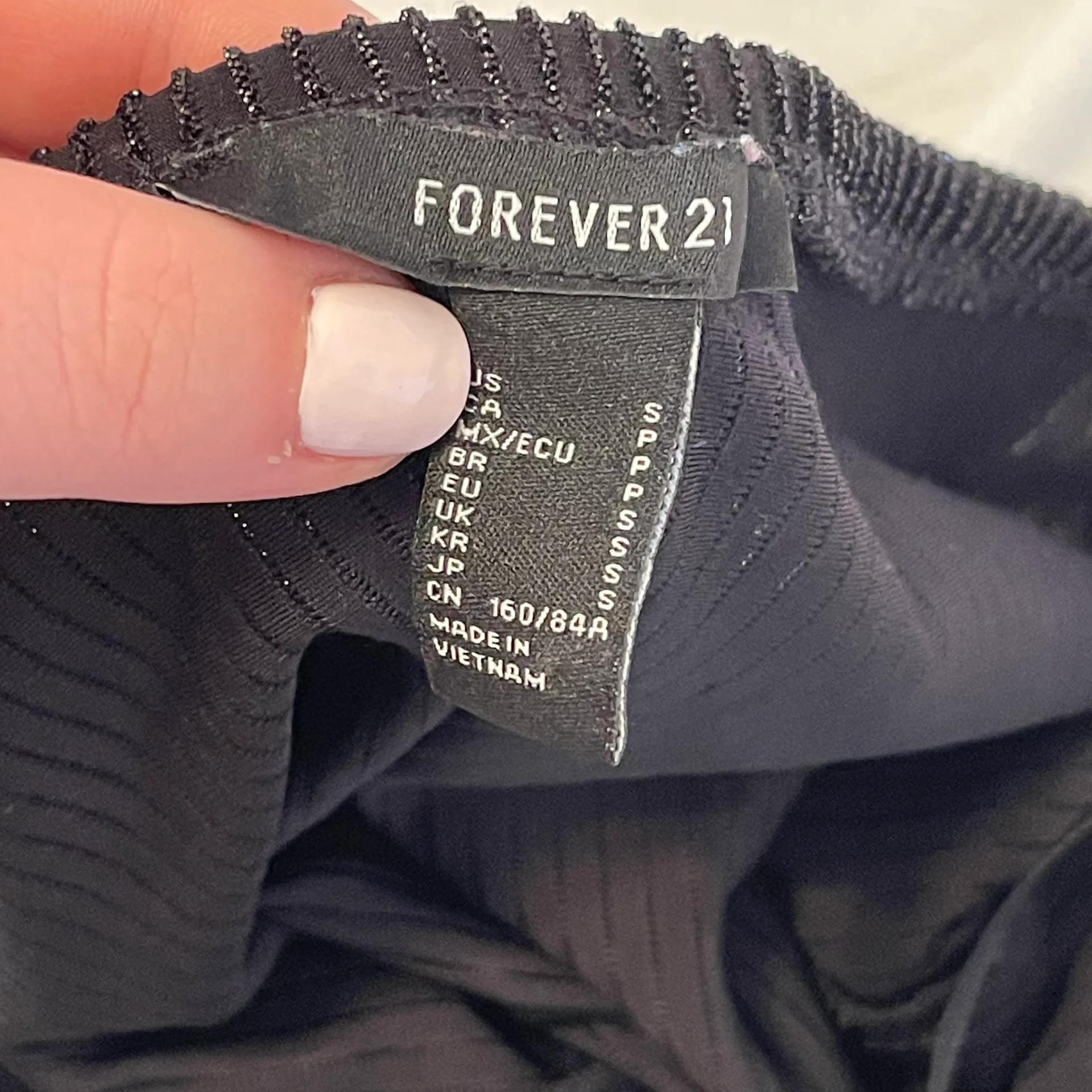 Forever21 Black Glitter Cropped Tube Top - Size S - Image 4