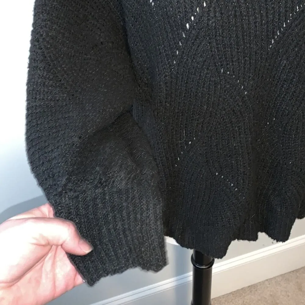 Wonderly Oversize Knit Black Mock Neck Sweater Sz M - Image 3