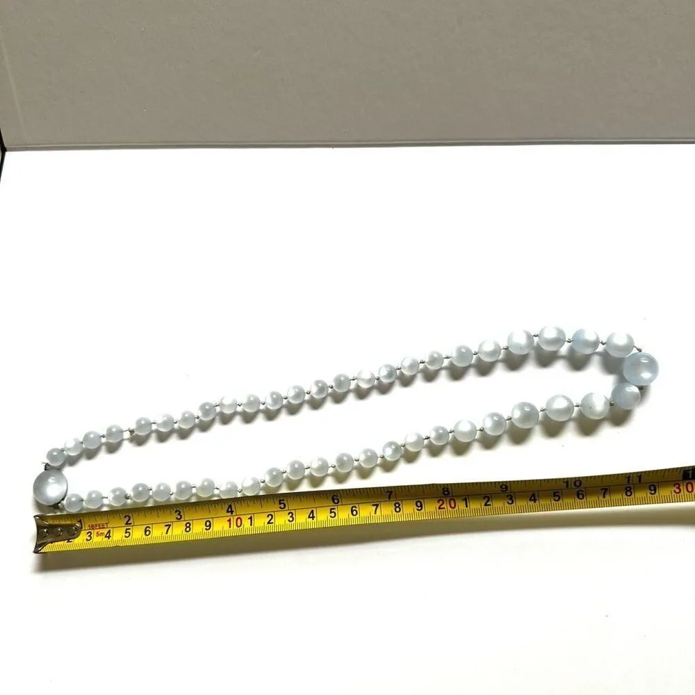 Light blue moonglow vintage necklace Blue - Image 4