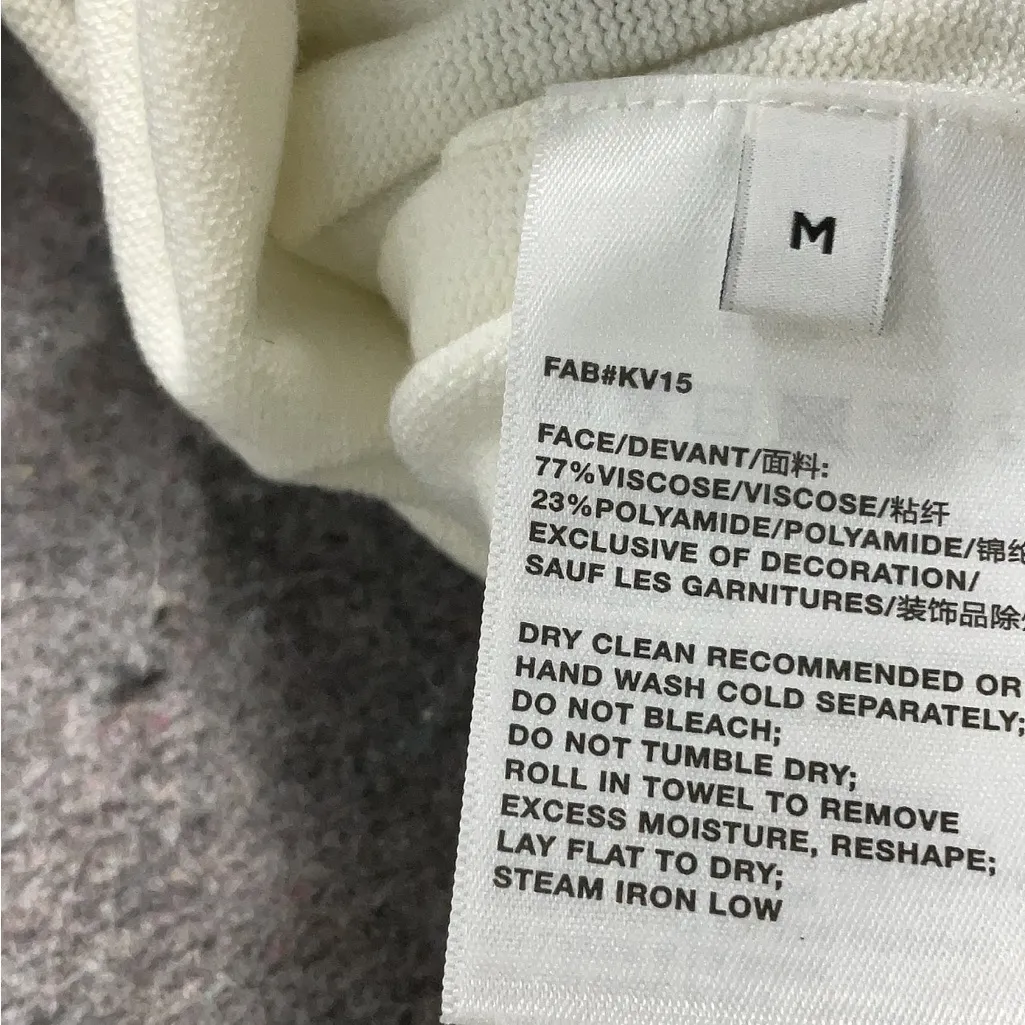 Lafayette‎ 148 Full Zip Cardigan Sweater Jacket Womens Medium Hoodie White - Image 4