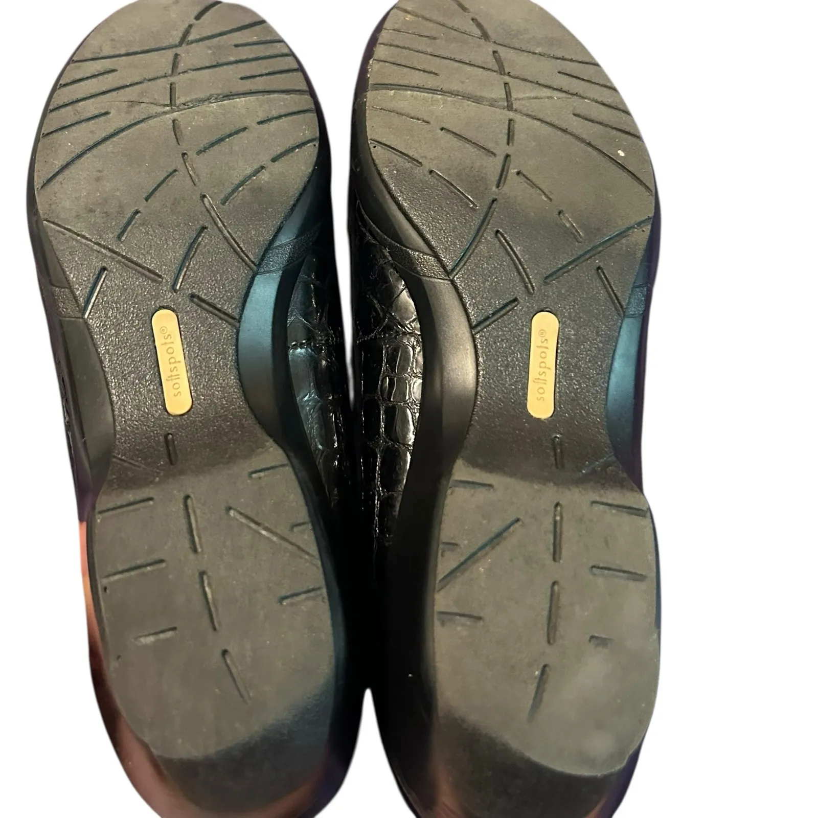 Softspots Patent Leather Croc Print Penny Loafer Shoes Women's 10 N Black Office - Image 5