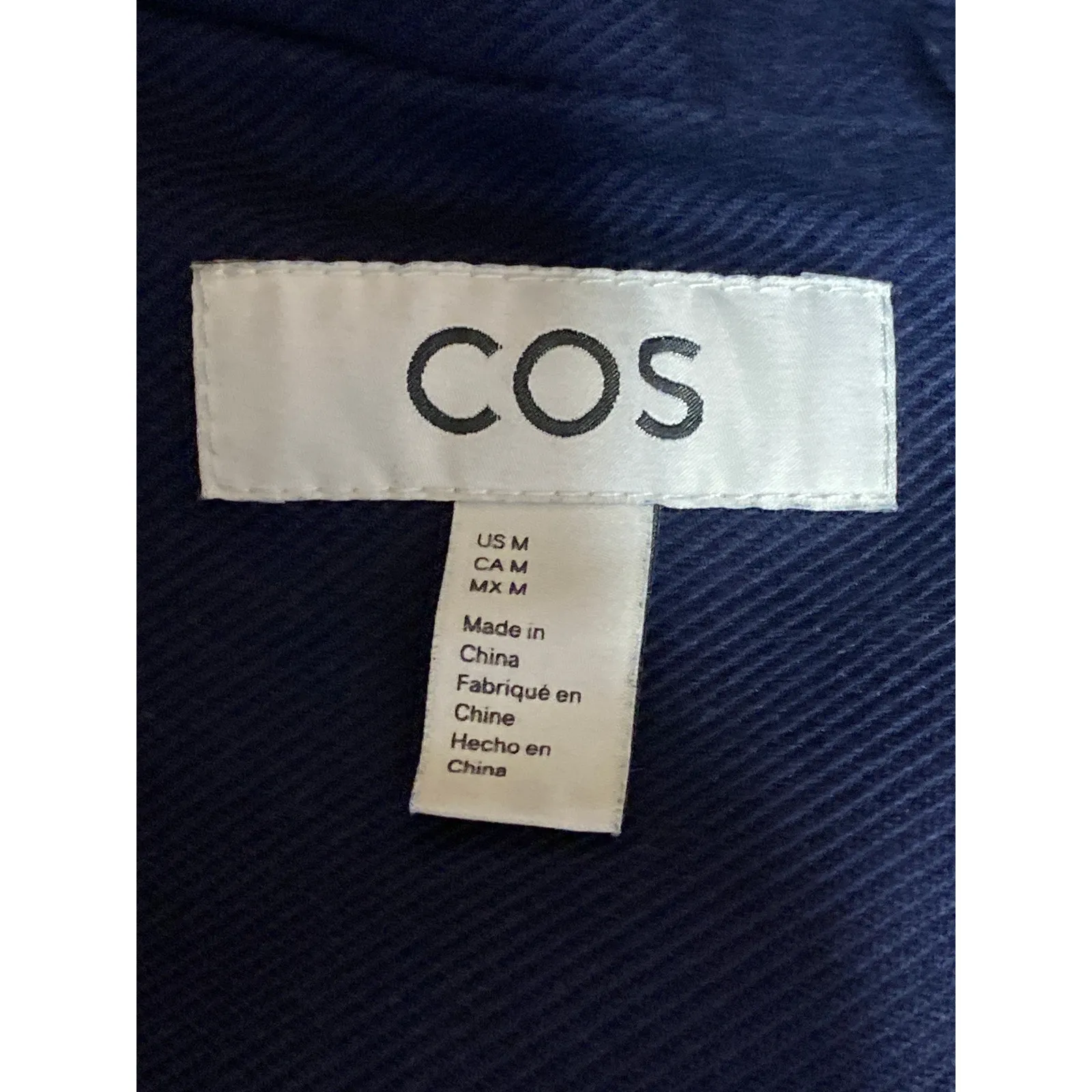 COS Womens Navy Blue Twill Long Sleeve Crop Jacket Mini Skirt 2 Piece Set Size M - Image 3