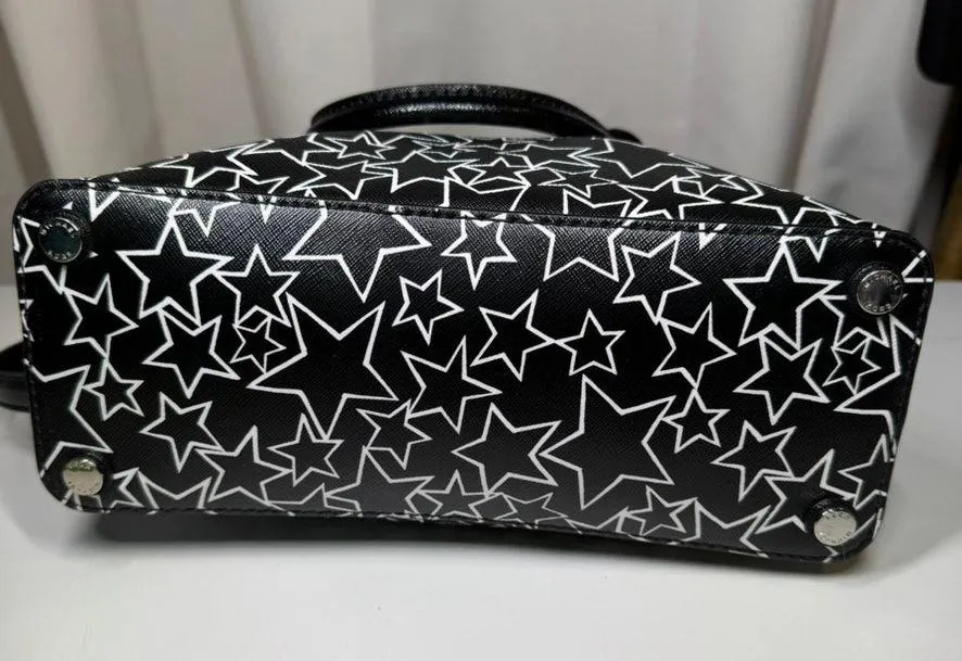 Michael Kors Emmy Star Print Dome Satchel Crossbody Bag Saffiano Leather - Image 3