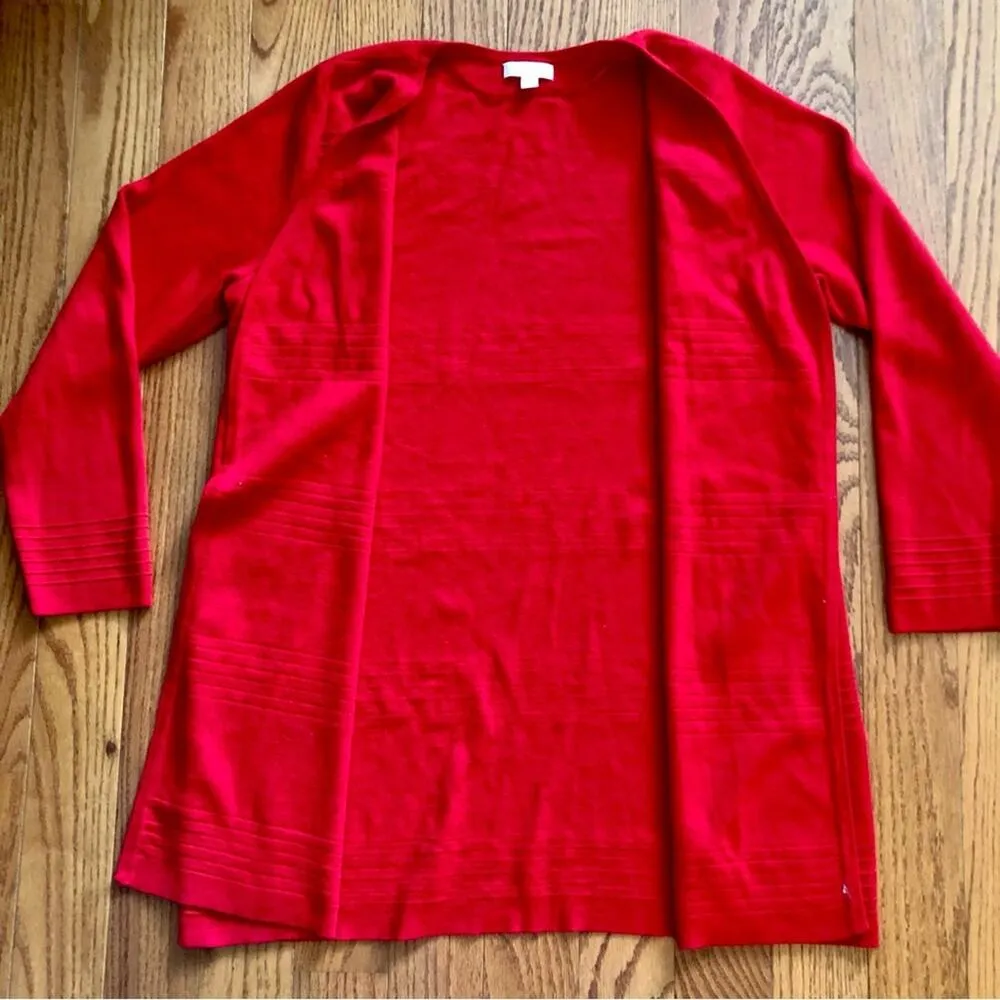 Charter Club Cardigan Red Cherry Open Front Long Sleeve Sweater Women’s Size XXL - Image 6