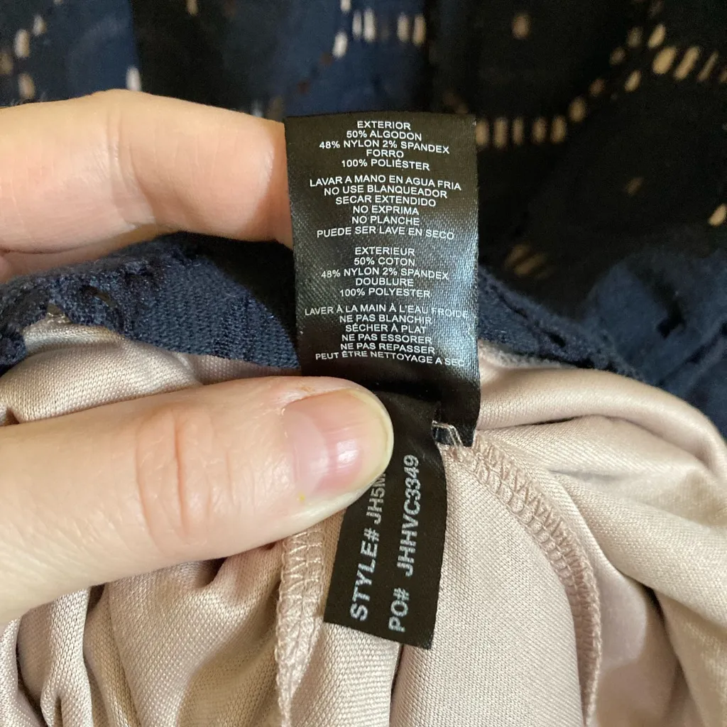 🌞NWOT Jessica Howard Sleeveless Black Lace with Nude Lining Midi Dress A - Image 4