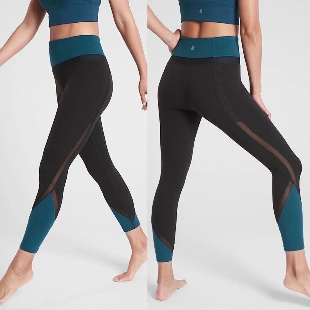 Athleta Elevation Powervita Teal 7/8 Leggings Size Small - Image 2