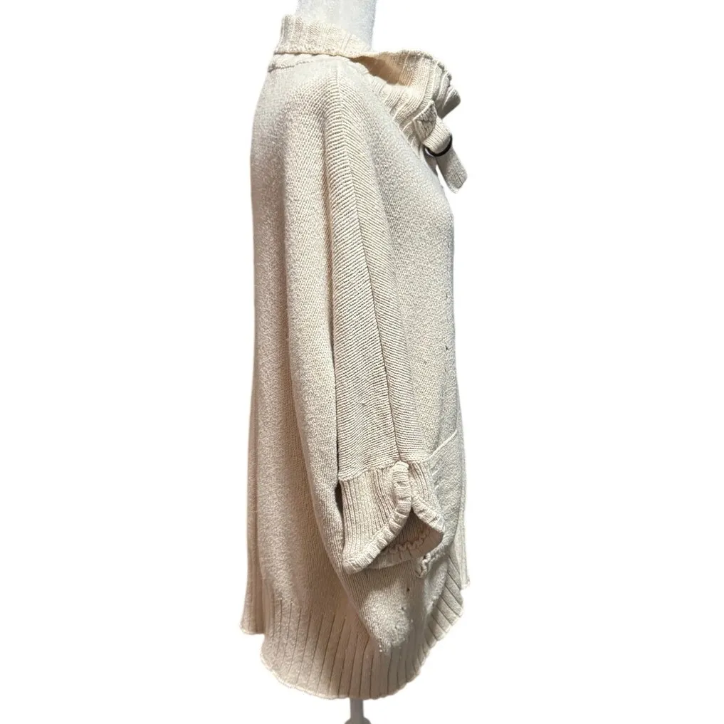 Soft Surroundings Oversized Zip-Front Tunic Cardigan Sweater Cotton Wool (S/M) - Image 4