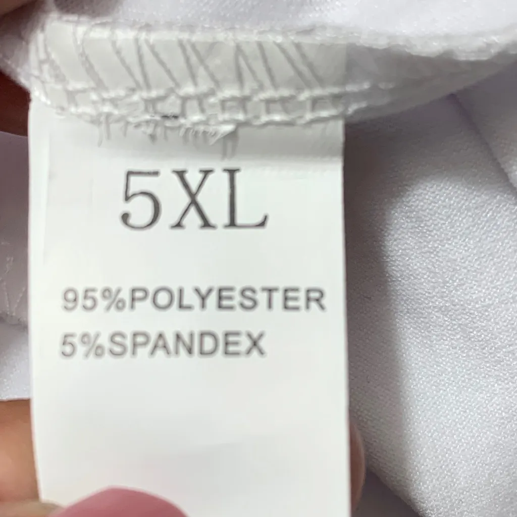 Women’s Plus Size 5XL White Fringe Hem Top Studded Cutout Design Boho Festival S - Image 4