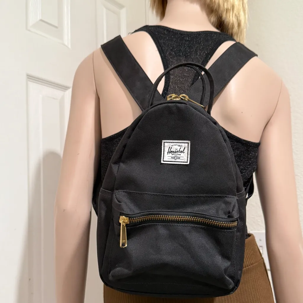 HERSCHEL Black Canvas Nova Mini Backpack - Image 5