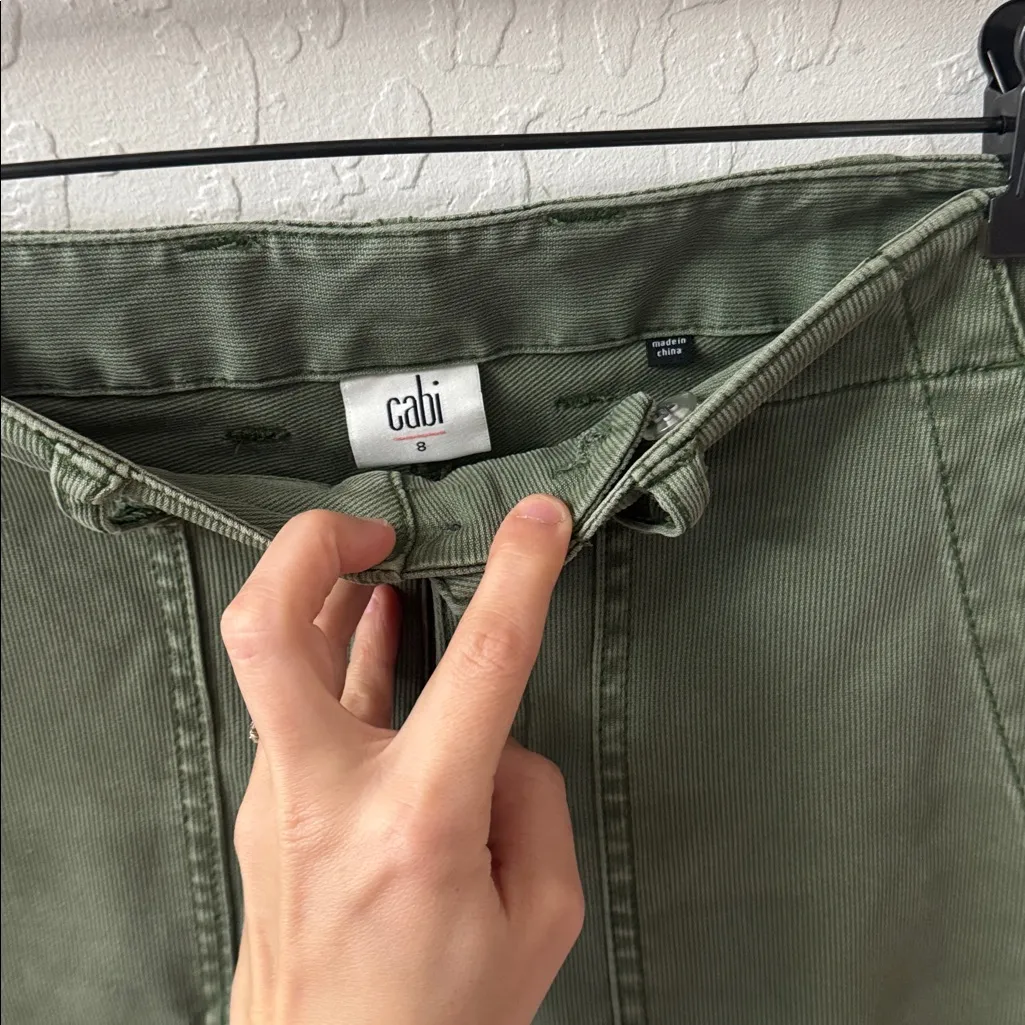 Cabi The Quest Olive Green Cargo Skinny Ankle Stretch Pants 5315 Size 8 - Image 6