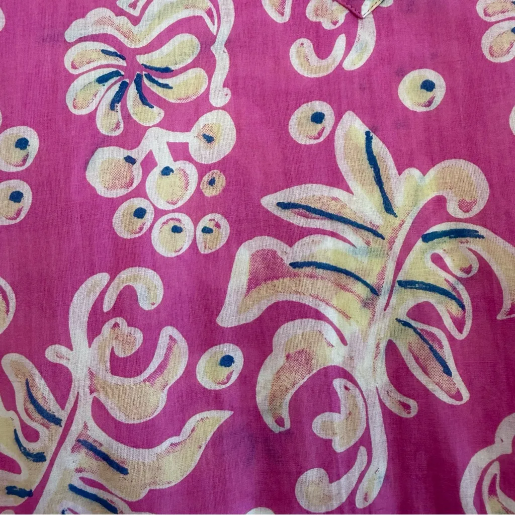 Ro’s Garden Cotton Classic Kurta Long Midi Maxi Dress Kazo Pink Floral Bohemian - Image 5