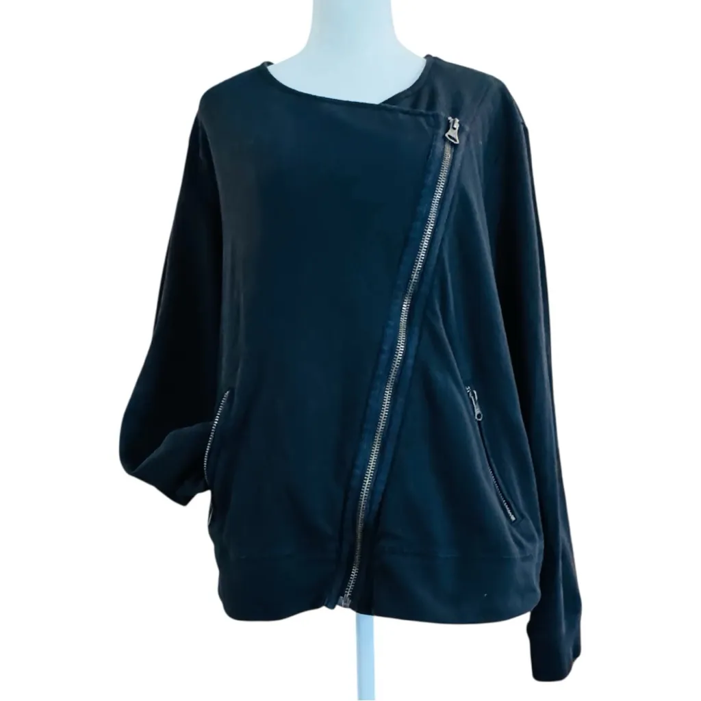 BANANA REPUBLIC zipper moto sweatshirt jacket, size XL - Image 2