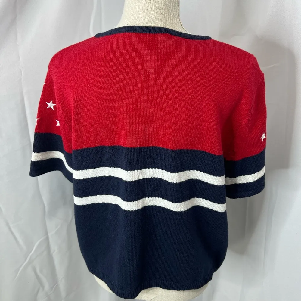 Vtg Norton Studio patriotic sweater Blue Size M - Image 3