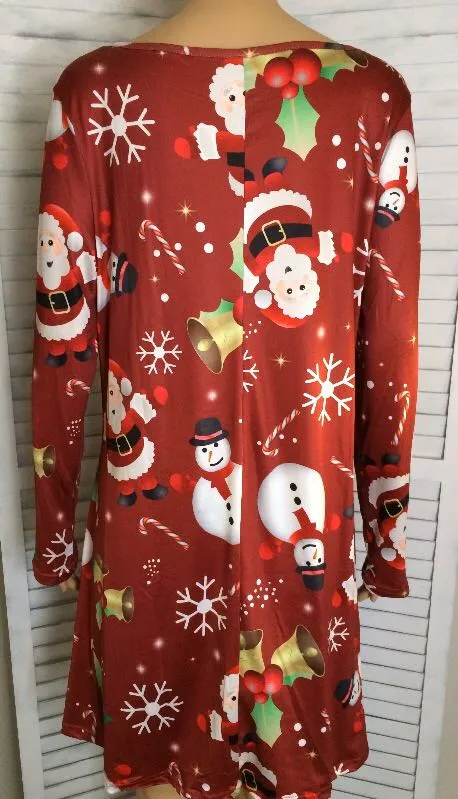 Red Santa Christmas Dress, XL - Image 3