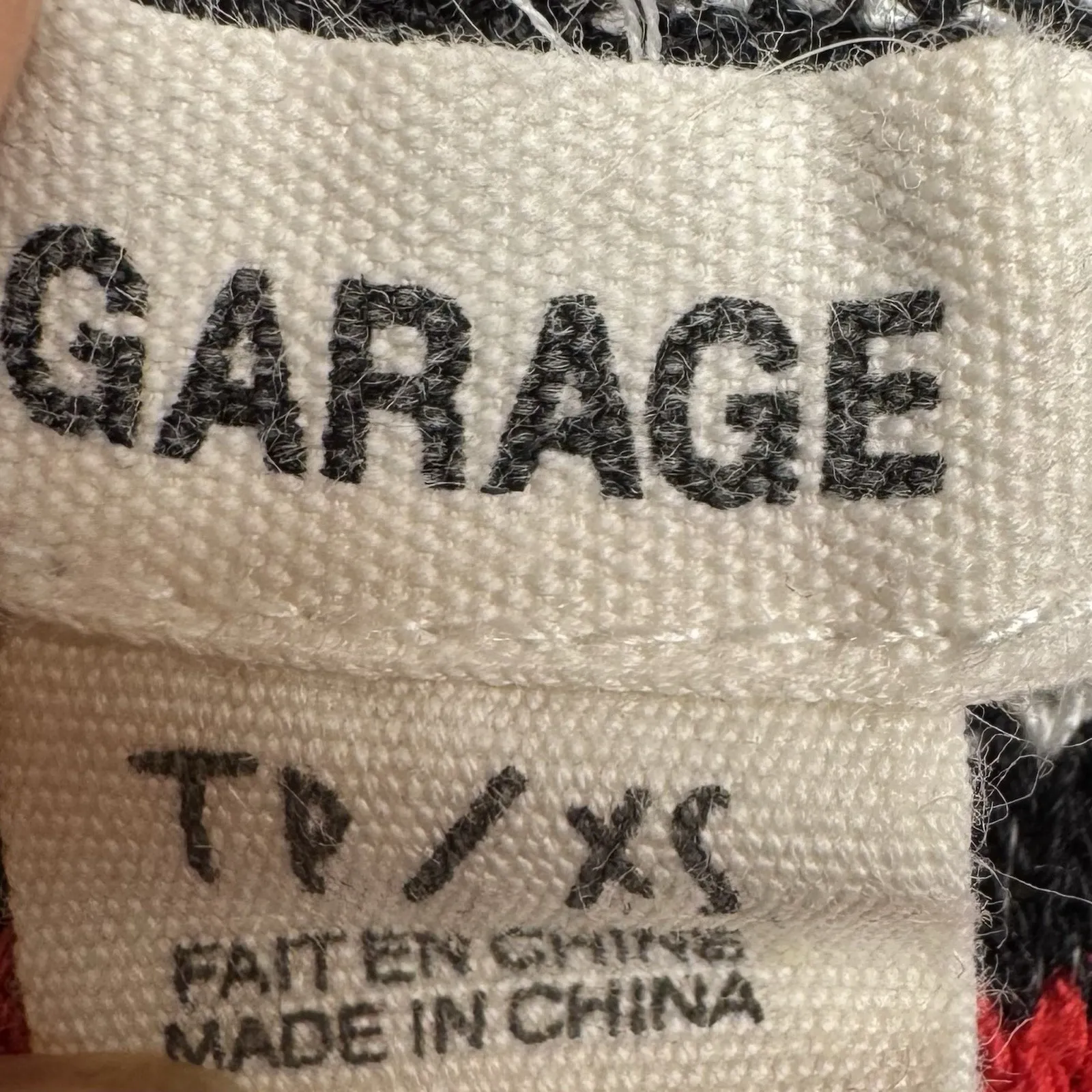 Garage Ribbed Striped Red Black White Short Sleeve Shirt Y2K Vibes‎ - Image 2