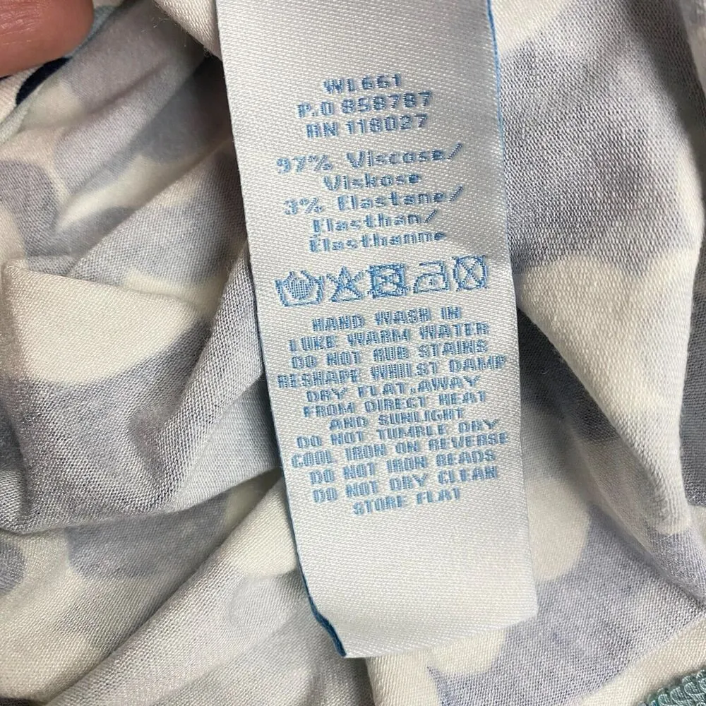 Boden Womens Bubble Dots Print Shift Beaded Dress Knit Stretch Sz 6 VNeck Jersey - Image 8