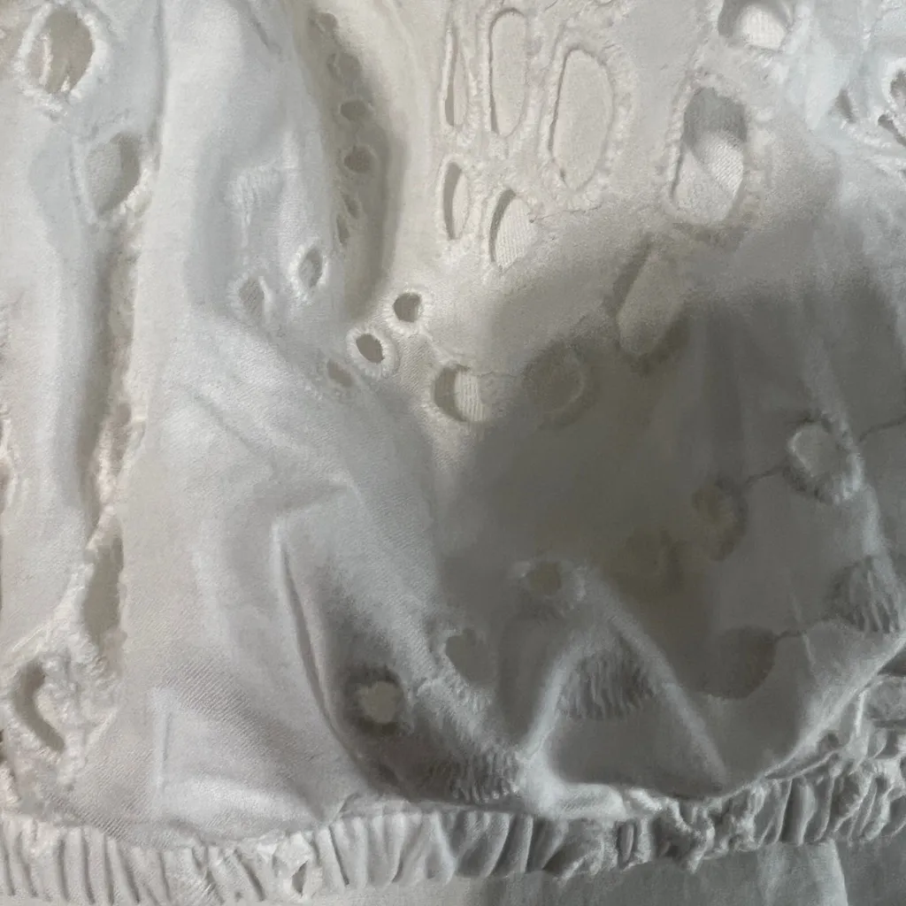 Express White Eyelet Bandeau Top - Image 2