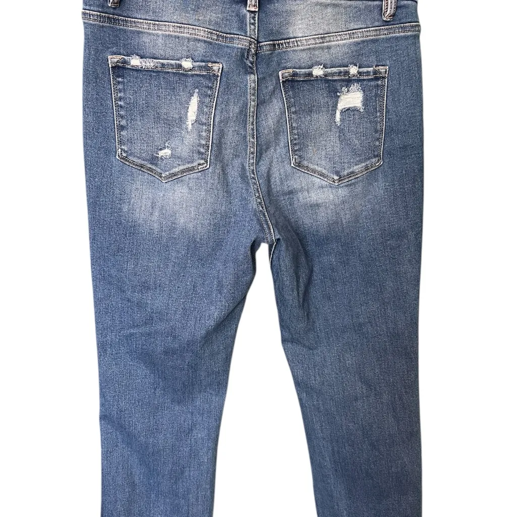 👖 Flying Monkey Distressed Raw Hem Jeans | Size 31 | Stretch Ankle Fray Stray - Image 2