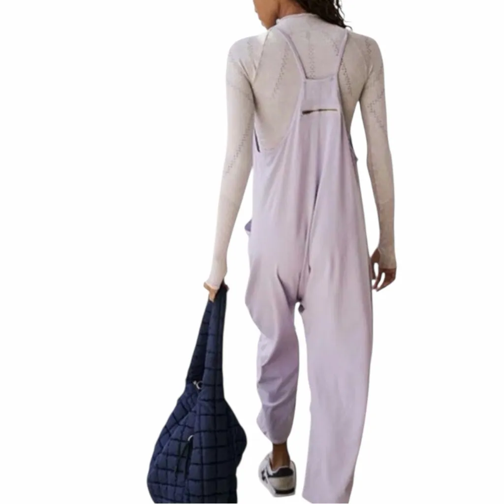 Free People Movement Violet Frost Purple Hot Shot Onesie Jumpsuit Romper size XS - Image 3