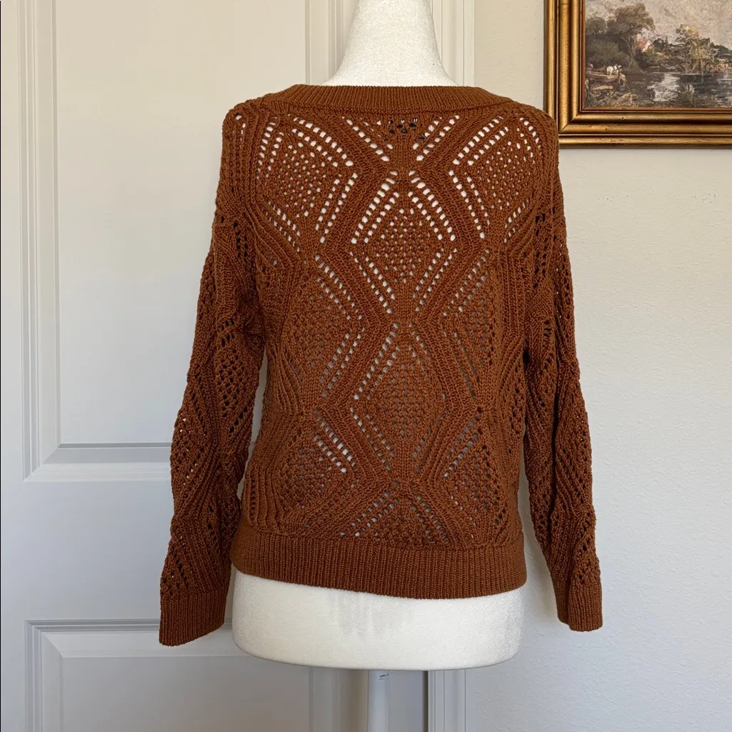 EUC Old Navy XS Cotton Knit Pullover caramel brown - Image 2