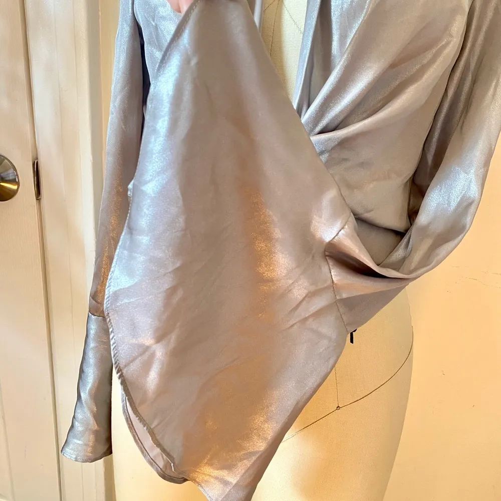 Bardot Satin Wrap Blouse NWT - Image 3