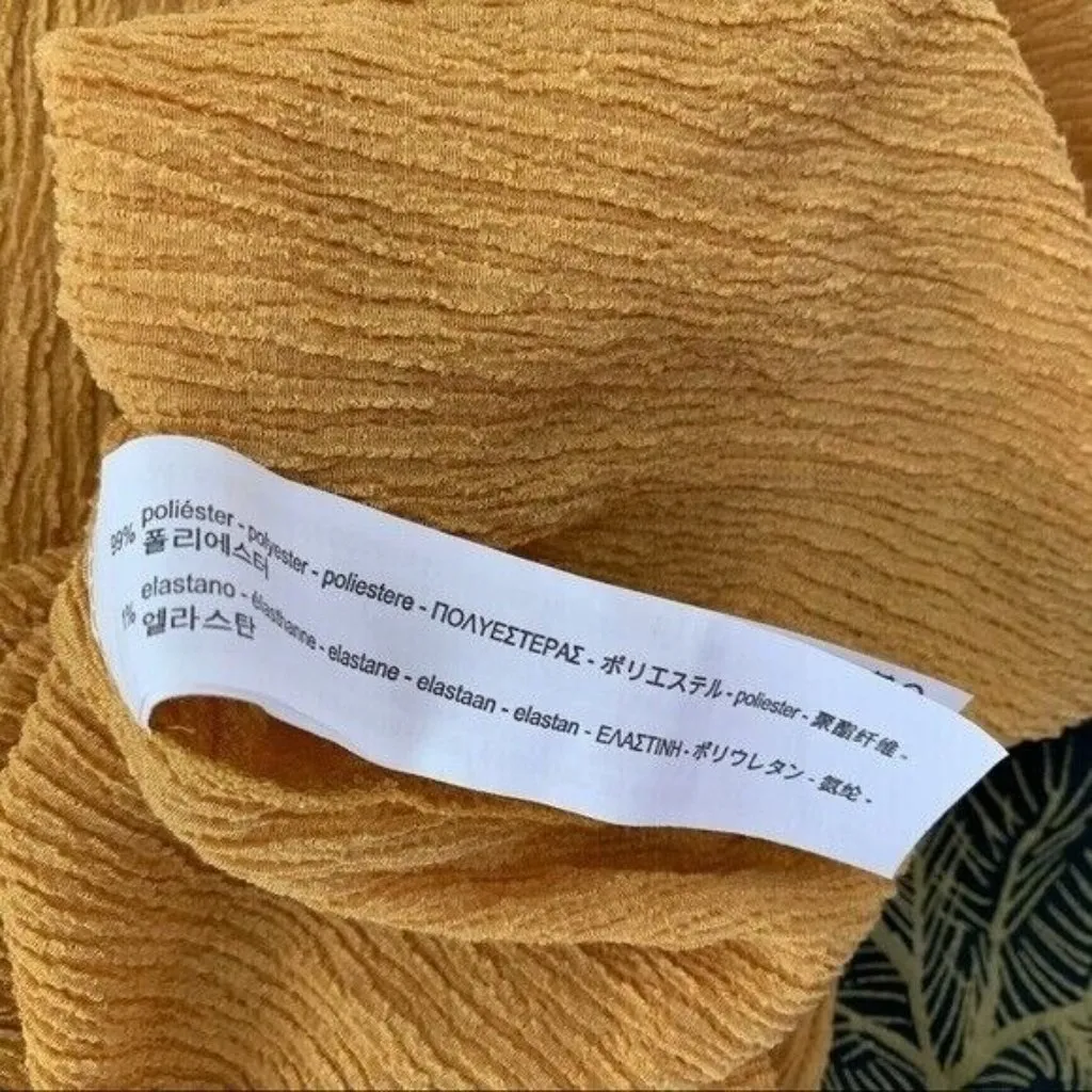 Zara Top Small Mustard Yellow Crewneck Long Sleeve Fall Streetwear - Image 6