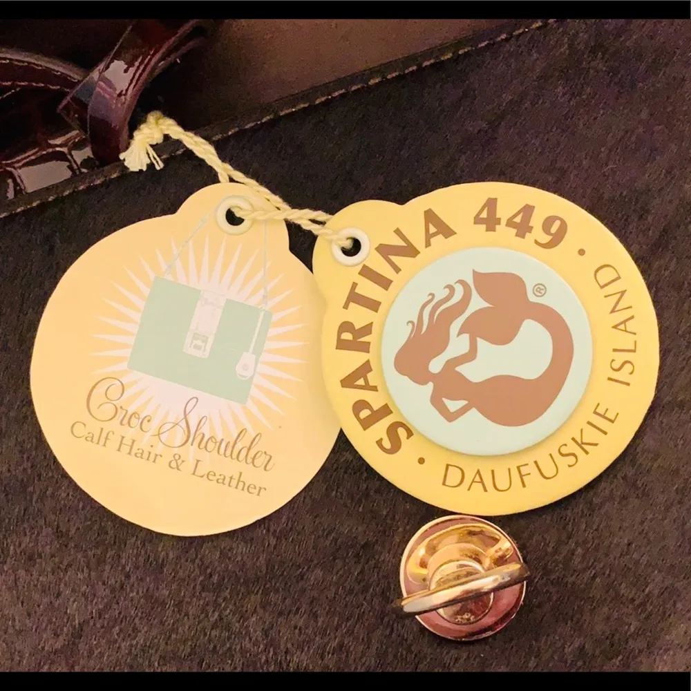 Spartina 449 Croc Shoulder Bordeaux bag. - Image 10