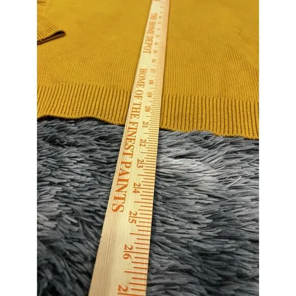 Tahari Sweater Pullover Womens‎ Large Mustard Yellow Crewneck Long Sleeve Casual - Image 4