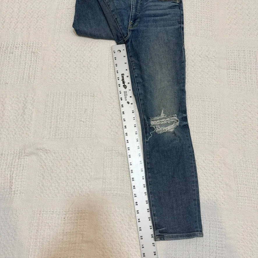 Good American 4/27 distressed high rise waist stretch jean J2 3021 - Image 4