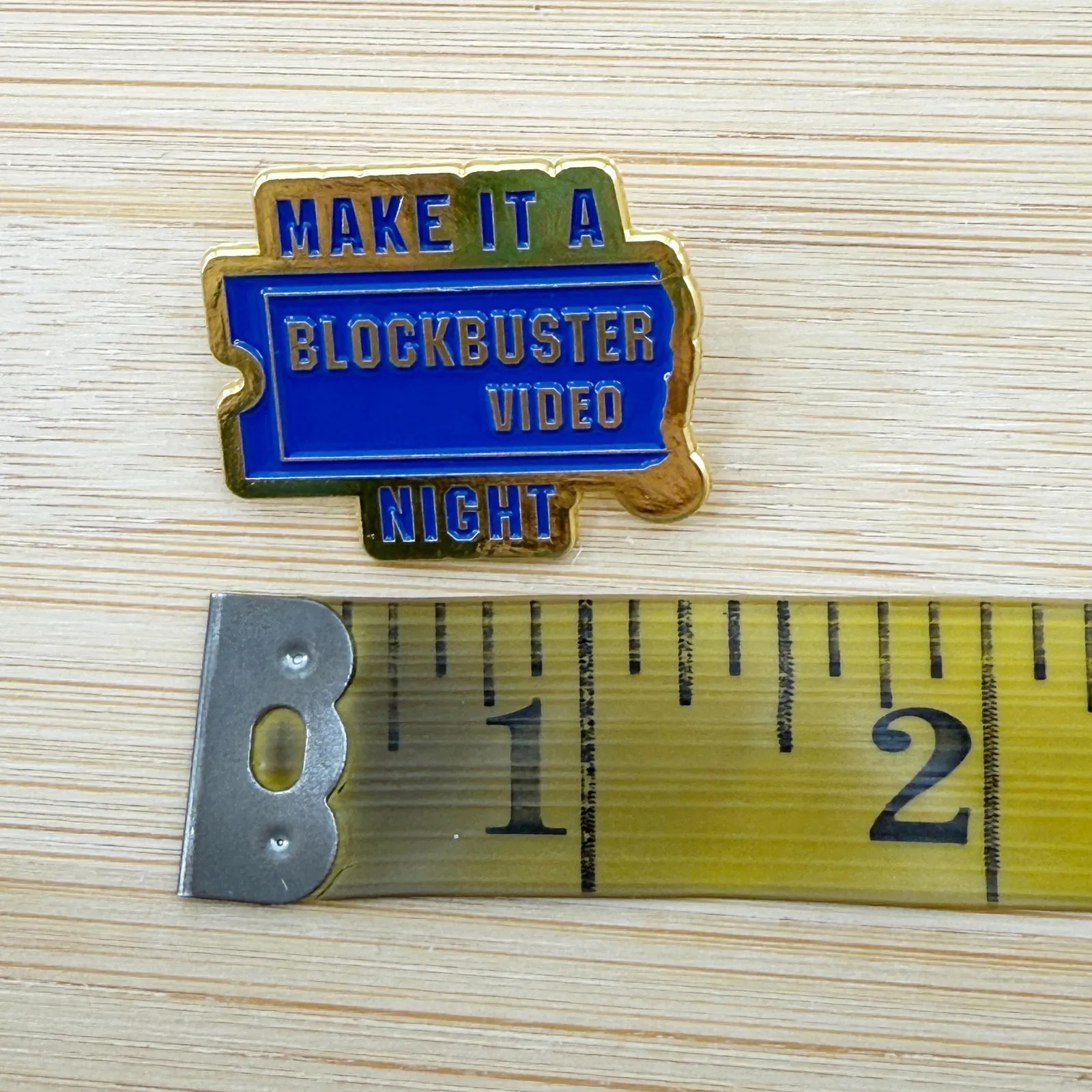 Blockbuster Night Enamel Pin: 90s Y2K Nostalgia Blue - Image 5
