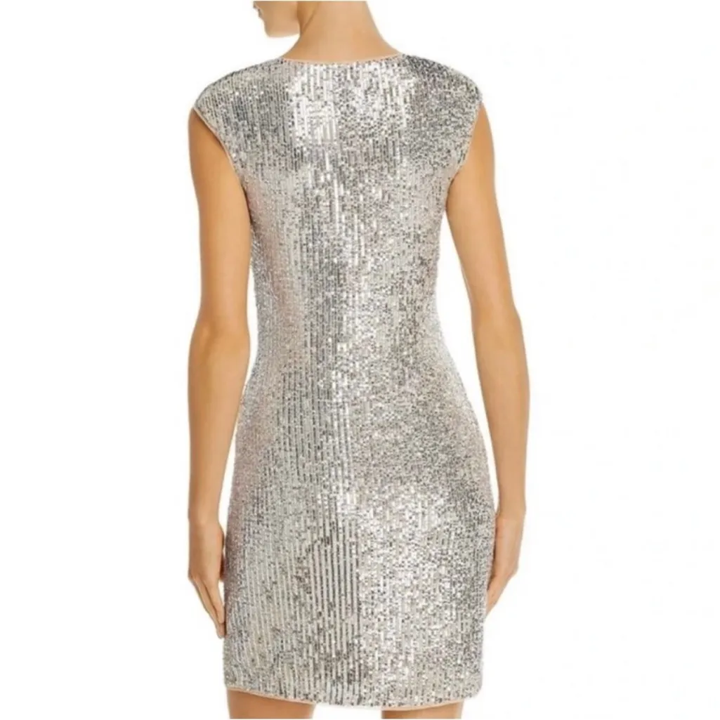 AIDAN MATTOX NWOT Silver Sequin Mini Dress - Image 2