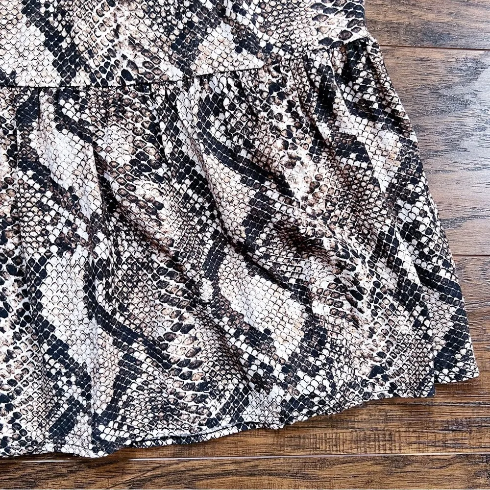 FIGUE • Gianna Dress short mini reptile Python snakeskin print ruffle tiered - Image 10
