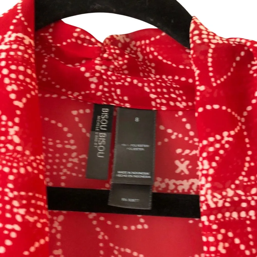 bisou bisou red blouse size 8 - Image 4