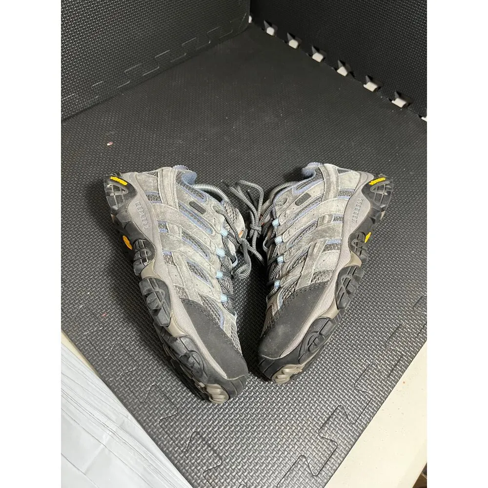 Women’s  Moab 2 Vent Waterproof Grey Athletic Hiking Shoes 8 Wide Vibram - Image 4