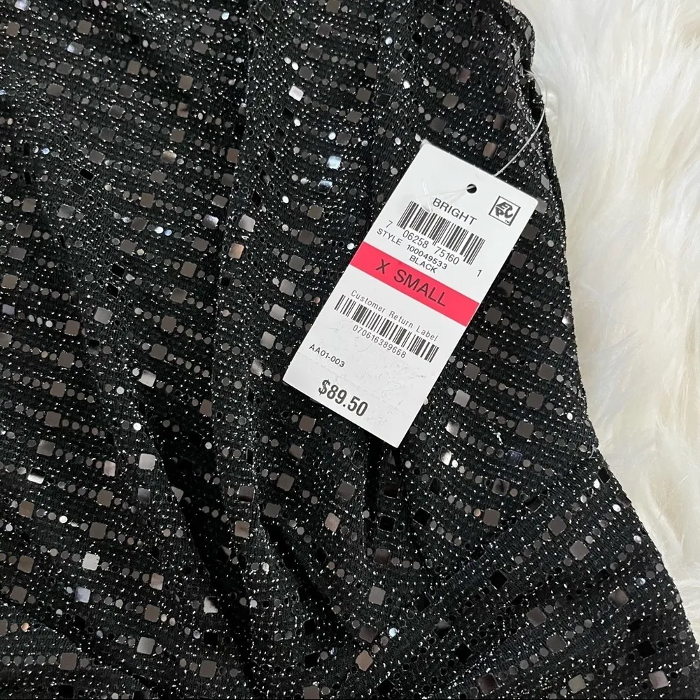 Bar III Black Metallic Shiny holiday Dress - Image 10