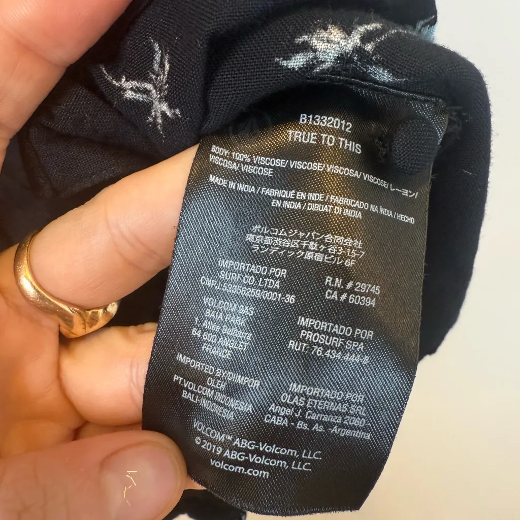 Volcom  Black and White Palm Tree Mini Dress - Image 3