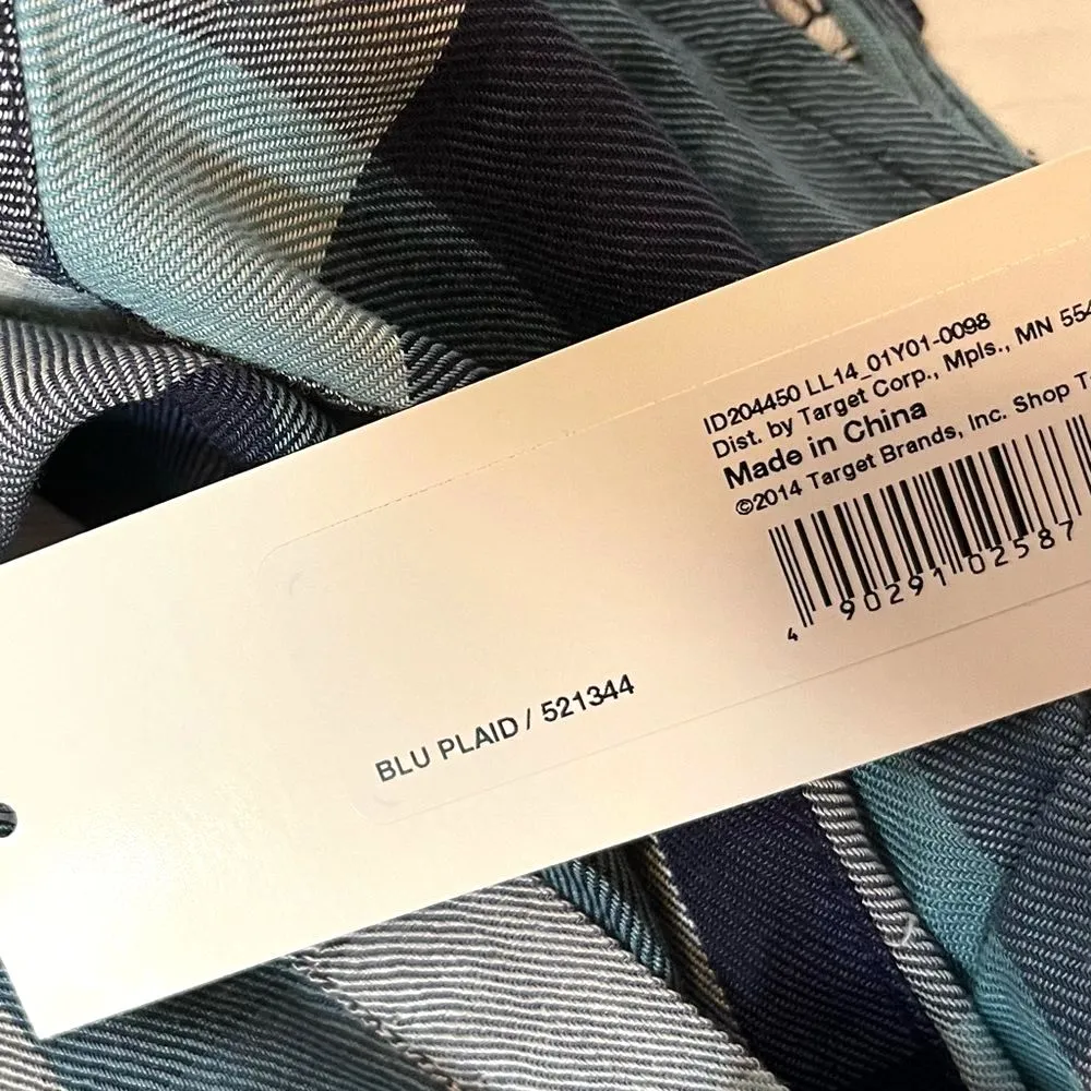 Liz Lange Maternity Sleeveless Blue Plaid High-Low Hem Dress Size XS New! - Image 6