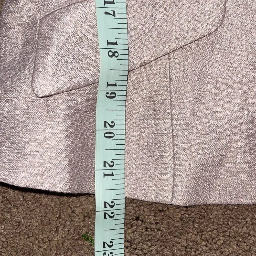 BCBG MAXAZRIA Ruffle Collared‎ Linen Blend Jacket Blazer Size 10P Purple/Pink Purple Size M - Image 12