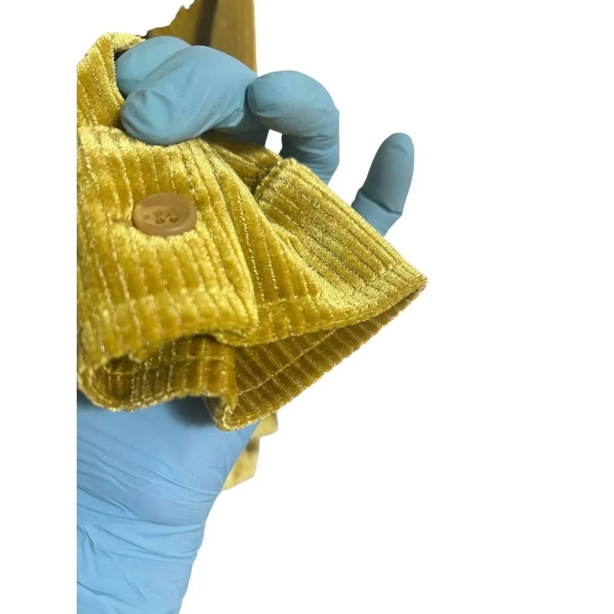 Soft Surroundings Velvet Boyfriend Tunic Shirt Womens PXL Yellow Gold Button Up - Image 5