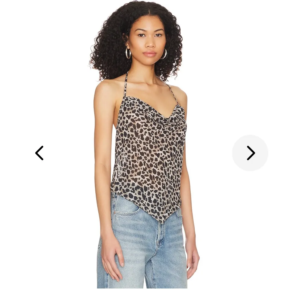 New! Lovers + Friends Revolve Boa Top Sumi Leopard Size Small‎ $108 - Image 4