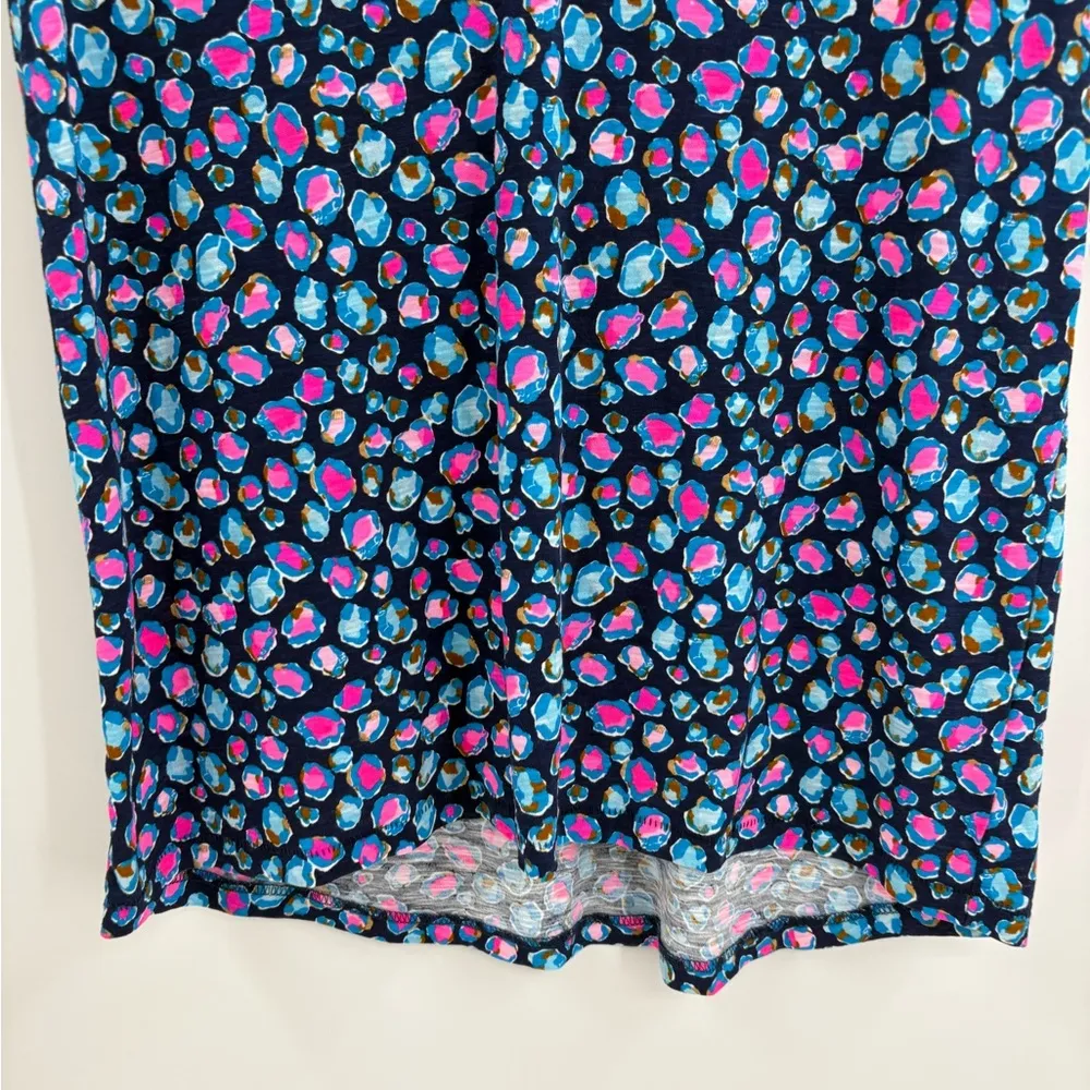 Lilly Pulitzer Etta V-Neck Seabreeze Blue Low Tide Navy Spotted Shirt Size Xxs - Image 4