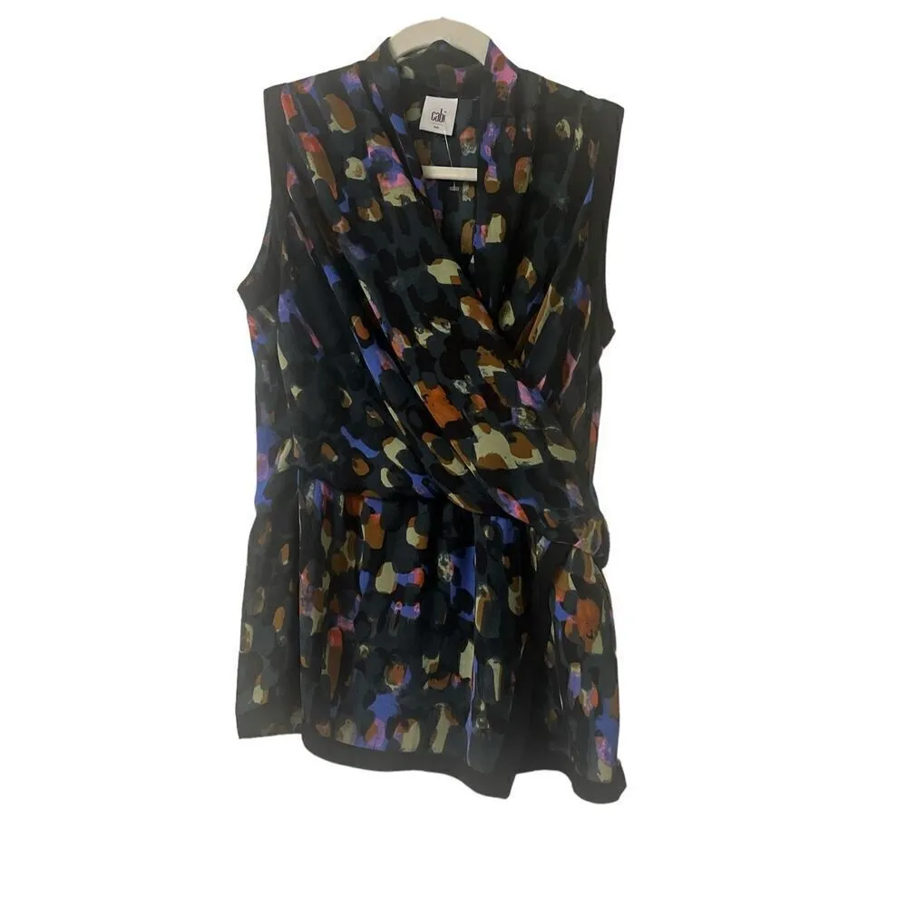 CAbi flaunt faux wrap sleeveless blouse Style #3077 Small - Image 2