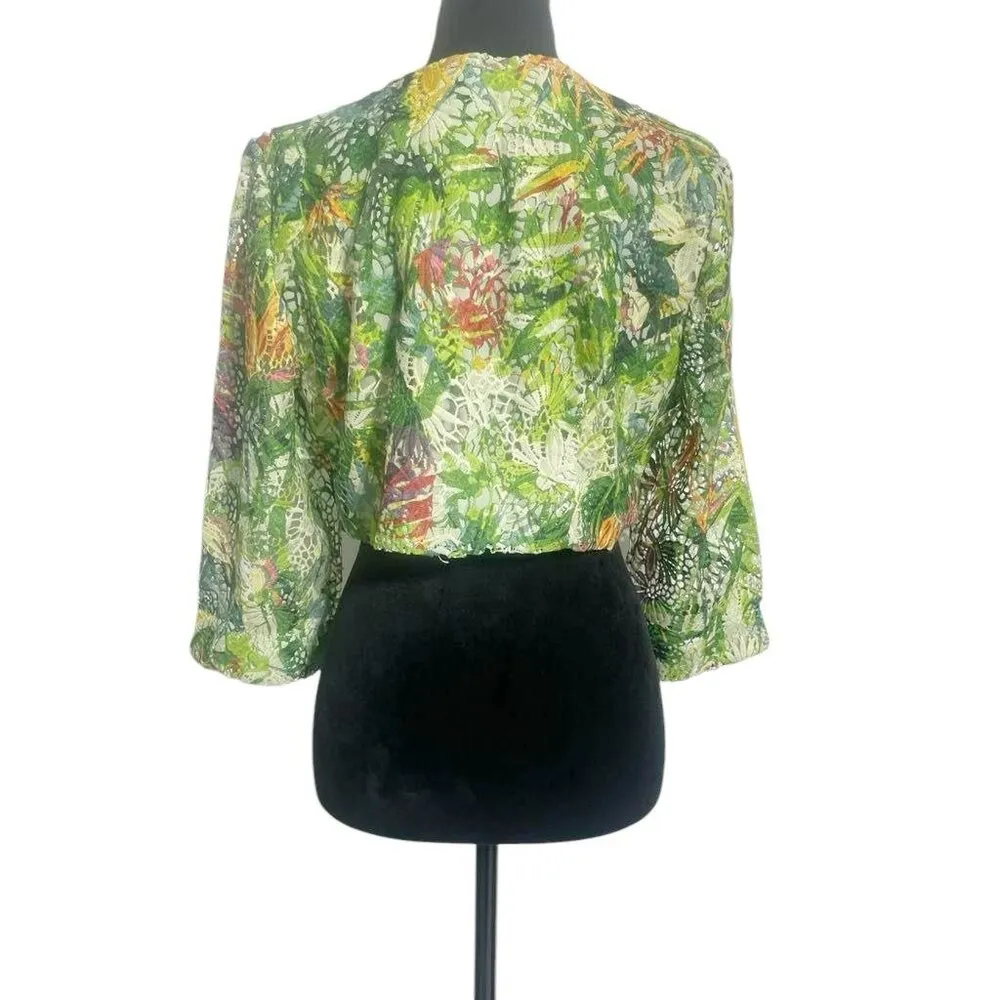 Soft Surroundings  Size Petite Small Cropped Jacket Open Front  Top Blouse - Image 4