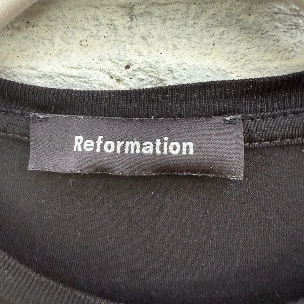 REFORMATION Joplin Tee In Black Stardust size S - Image 3