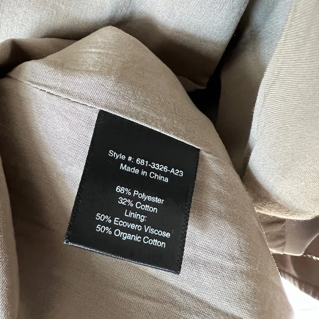 Jenni Kayne Women's‎ Belted Cotton Blend Trench Coat Light Tan Size Medium NWT - Image 10